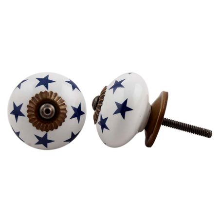 Navy Blue Star Cabinet Knob